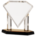 Gold 10 3/4" Floating Diamond Acrylic