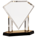 Gold 11 3/4" Floating Diamond Acrylic