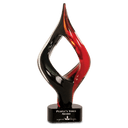 13 1/4" Red & Black Twist Art Glass