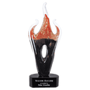 16" Red & Black Flame Art Glass