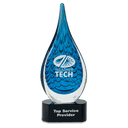 12 1/2" Blue Raindrop Art Glass