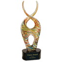 14" Color Twist Art Glass