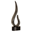 15" Black & Gold Curve Art Glass