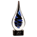 11 1/4" Black Twist Raindrop Art Glass