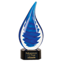 10 1/4" Blue Twist Raindrop Art Glass