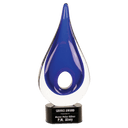 11 1/4" Blue Round Window Raindrop Art Glass