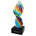 10 1/2" Rainbow Twist Art Glass