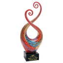 14" Multi-Color Twist Art Glass with Black Base