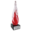 12" Red Twisted Spire with Black Base