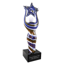 12" Glass Figure with Star and Black Base