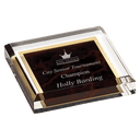Red 3 3/4" x 3 3/4" Marbleized Acrylic Paperweight