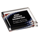 3 3/4" x 3 3/4" Stars & Stripes Marbleized Acrylic Paperweight