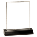 Large Clear Acrylic Rectangle with Black Acrylic Base