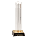 11" Clear Single Star Column Acrylic with Gold/Black Base
