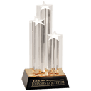 11 3/4" Clear Triple Star Column Acrylic with Gold/Black Base
