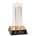 7" Clear Single Star Column Acrylic with Gold/Black Base