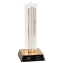 9" Clear Single Star Column Acrylic with Gold/Black Base