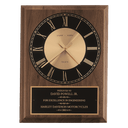 Walnut Round Face Quartz Clock with Black 8" x 10" American Plate