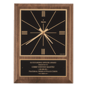 Walnut Square Face Quartz Clock with Black 9" x 12" American Plate