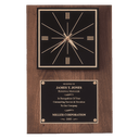 12" x 18" American Walnut Quartz Clock with Black Plate/Hangs Vertical or Horizontal