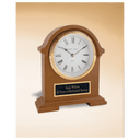 7 1/2" x 8 1/2" Napolean Clock,Traditional Style, Deep Hand Rubbed Mahogany Finish with Black Plate