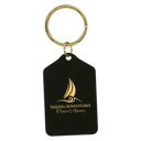 1 1/2" x 2 1/2" Black Tablet Brass Keychain