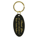 1 1/4" x 2 1/2" Black Oval Brass Keychain