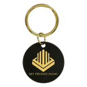1 1/2" Black Blank Circle Keychain