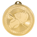 Bright Gold 2" Baseball/Softball Laserable BriteLazer Medal