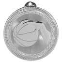 Bright Silver 2" Basketball Laserable BriteLazer Medal