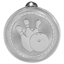 Bright Silver 2" Bowling Laserable BriteLazer Medal