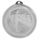 Bright Silver 2" Cross Country Laserable BriteLazer Medal