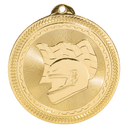 Bright Gold 2" Racing Laserable BriteLazer Medal