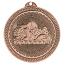 Antique Bronze 2" Swimming Laserable BriteLazer Medal