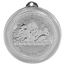 Bright Silver 2" Swimming Laserable BriteLazer Medal