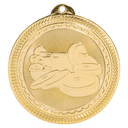Bright Gold 2" Weightlifting Laserable BriteLazer Medal