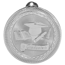 Bright Silver 2" Graduate Laserable BriteLazer Medal