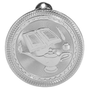 Bright Silver 2" Lamp of Knowledge Laserable BriteLazer Medal