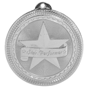Bright Silver 2" Star Performer Laserable BriteLazer Medal