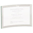 6" x 4" x 1/4" Beveled Jade Glass Crescent