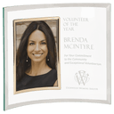 12" x 10" Jade Glass Crescent with 5" x 7" Picture Frame