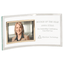 12 3/4" x 6 1/2" Jade Glass Crescent with 6" x 4" Picture Frame