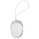 Clear Oval Glass Ornament with Silver 3 1/4" String