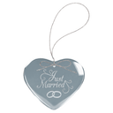 3" Clear Heart Glass Ornament with Silver String