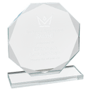 6" Octagon Clear Glass Award