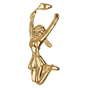 Gold Cheerleader Metal Chenille Letter Insignia
