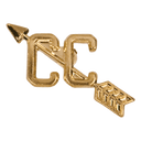 Gold Cross Country Metal Chenille Letter Insignia