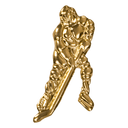 Gold Ice Hockey Metal Chenille Letter Insignia