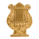 Gold Music Lyre Metal Chenille Letter Insignia