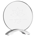7 1/4" Round Cosmic Acrylic with Silver Base